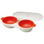 Pocheuse � ?ufs double pour micro - ondes, ensemble de chaudi�re � ?ufs en silicone comestible � 2 cavit�s ...