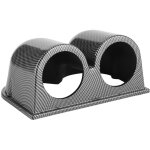 Pod de compteur de tableau de bord de voiture universel en fibre de carbone, 52 mm, 2 pouces, 2 trous, ...