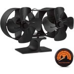 Pole  bois double moteurs 8 pales ventilateur de petite taille, chaleur silencieuse  air chaud aliment ...