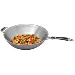 Po�le wok � 360 mm pour wok � induction en acier inox - mastro