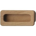 Poign�e coquille rectangulaire � encastrer et coller en ch�ne naturel 110x50mm meuble cuvette cuisine ...