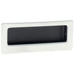 Poign�e cuvette rectangle n� 134 - laiton chrom� mat. cuvette aluminium �poxy noir - 94 x 38 mm - metaux ...