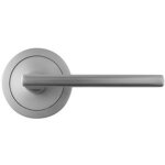 Poign�e droite avec rosace �65 mm en aluminium couleur nickel mat (quincaillerie incluse)