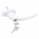 Poign�e de fen�tre en pvc avec cl�, blanche