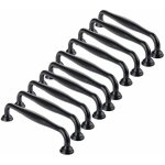 Poign�e de meuble - 10pcs poign�e de porte noir b�ton cuisine armoire tiroir chambre tirer entraxe 96mm ...