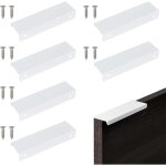 Poign�e de meuble, lot de 6 poignet de porte cuisine blanc, poign�e de cuisine invisible, poign�e d?armoire ...