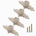 Poign�es de meuble blanches de style europ�en avec garniture dor�e - pour coiffeuses, tables de chevet, ...