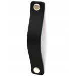 Poign�e de meuble en cuir noir 9, 6 cm poign�es pour armoires, tiroirs, commodes