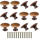 Poign�es de meubles vintage - pour armoires et tiroirs - 12 pi�ces - bronze rouge - 30 mm