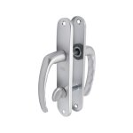 Store menuiserie - poign�es, plaque, fermeture par condamnation, aluminium gris, carr� 7 mm, pour fen�tre ...