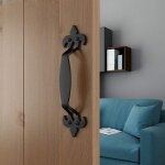 Poignée de porte de grange poignée de porte en fer noir poignée de porte coulissante en fonte avec vis ... Poignée de porte de grange poignée de porte en fer noir poignée de porte coulissante en fonte avec vis ...