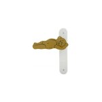 Ouvre&déco - 1 poignée de porte gauche nounours sans trou, bois brun entraxe 195 mm Ouvre&déco - 1 poignée de porte gauche nounours sans trou, bois brun entraxe 195 mm