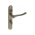 Poign�e de porte int�rieure longue plaque wc laiton antique