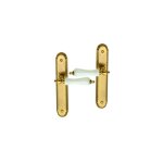 Ouvre&dco - 2 poignes de porte carla sans trou, zamak dor porcelaine blanc entraxe 195 mm