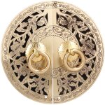 Poign�e de porte en laiton � motif de fleurs rondes de 11 cm, pour armoire, placard, salon