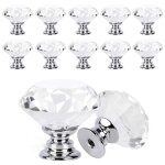 Poign�e de porte monotrou cristal 30mm, 12pcs