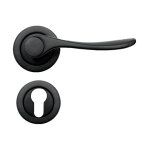 Store menuiserie - poign�es de porte sans per�age rosace noires - paire de boutons de porte design classique ...