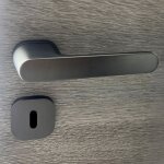 Secury - t - poign�es de porte sur rosace oblongue canon de fusil / gris anthracite - mod�le marina trou ...