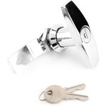 Poign�e de verrouillage en t avec cl�s pour porte garage remorque caravane auvent fixation arri�re chrome ...