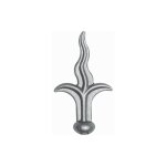 Pointe de lance flamme - hauteur 140mm largeur 90mm base ronde pleine �25mm - fer forg� - � souder deco ...