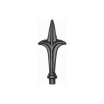 Pointe de lance fleur de lys - h190xl90mm �20mm - avec tige � m�chonner dans un tube creux - fer forg� ...