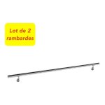 Le poisson qui jardine - 2 rambardes, rampe d'escalier ou main courante, 130 cm, acier inoxydable - acier ...