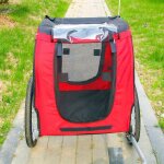 Le poisson qui jardine - remorque pour chien  attacher  un vlo avec moustiquaire et protection impermable. ...