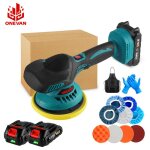Polisseuse sans fil onevan 150 mm, 6 vitesses polisseuse voiture, kit de polisseuse rotative 7000 tr ...