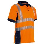 Polo haute visibilit� bicolore manches courtes anti - uv lma prevoyance orange / marine l