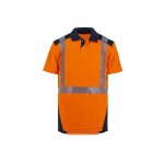 Polo haute visibilit� borneo orange / marine - l t2s