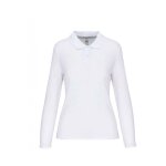 Polo manches longues femme wk. designed to work blanc l Polo manches longues femme wk. designed to work blanc l