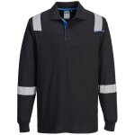 Portwest - polo � manches longues r�sistant aux flammes wx3 - xxxl - noir