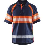 Polo de travail haute visibilit� anti - uv 3338 - marine / orange fluo xs