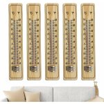 Pologmase lot de 5 thermomètres muraux, thermomètres d'ambiance, thermomètres d'intérieur en bois pour ... Pologmase lot de 5 thermomètres muraux, thermomètres d'ambiance, thermomètres d'intérieur en bois pour ...
