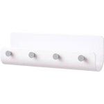 Polyvalent mail support mural avec 4 crochets pour cl�s, adh�sif lettre trieur �tag�re rangement et accroche ...