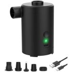 Pompe � air �lectrique, rechargeable 3600 mah, gonflage et d�gonflage rapides, avec 5 buses pour piscines, ...