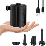 Pompe � air �lectrique rechargeable 5200 mah avec �cran num�rique, gonfleur rapide 280 l / min, 3 buses ...