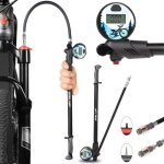 Pompe � v�lo en aluminium pour pneus, amortisseurs, manom�tre lcd 300 psi 20 bar