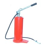 Pompe vide - f�t pour graisse avec poign�e, robinet pour tuyau en caoutchouc, t�te de tube rigide