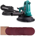 Vonroc - ponceuse excentrique 750w - pour plafonds et murs - 180 mm de diam�tre - 33 feuilles abrasives ...