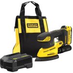[jamais utilis�] ponceuse de finition stanley sfmcw221d1s - qw 18v 2ah abrasif 100x140mm avec sac de ...