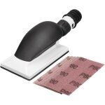 Ponceuse manuelle avec aspiration, 125 x 70 mm, avec 5 bandes abrasives en maille crochet grain p80, ...