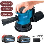 Teetok - ponceuses orbitales et orbitales al�atoires sans fil, 3 vitesses, 5', sac � poussi�re, 12 disques(120 ...