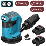 Ponceuse orbitale, excentrique, ponceuse orbitale al�atoire sans fil 125 mm, sans balais? avec 12 papiers ...