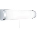 Poplar - miroir de salle de bain au - dessus de 2 ampoules chrome avec diffuseur en verre blanc ip44, ...