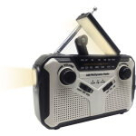Portable radio dynamo survie, am / fm radio � pile avec 3000mah power bank / sos alarm / lampe poch / ...