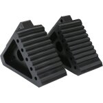 Portable rubber wheel anti - skid device triangular wooden tire backstop locator slope pad solid rubber ...