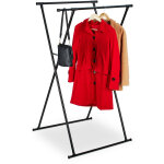 Portant � v�tements extensible, hxlxp: 139x135x95 cm, 2 tringles, pour l'entr�e, valet pliable, m�tal, ...