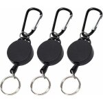 Porte badge enrouleur, 3 pcs porte - cls rtractable, drouleur badge, porte cl yoyo, mousqueton avec ...