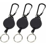 Porte badge enrouleur, 3 pcs porte - cl�s r�tractable, d�rouleur badge, porte cl� yoyo, mousqueton avec ...